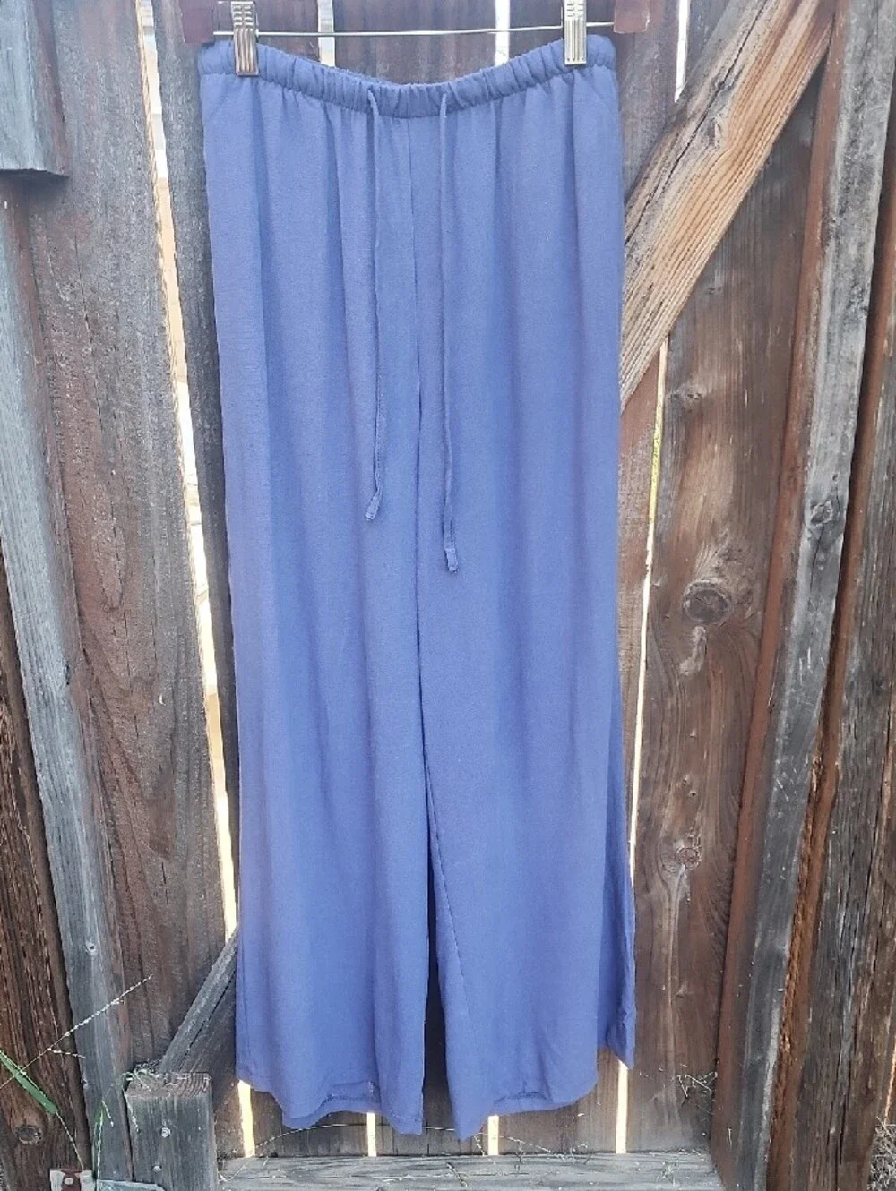 New Women's Wide-Leg Drawstring Pants - Blue - Picture 2 of 10